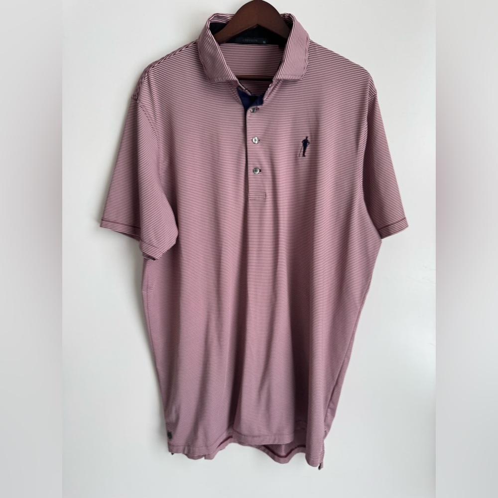 Greyson Saranac Short Sleeve Polo Men XL‎ Performance Striped Polo Spread Collar
